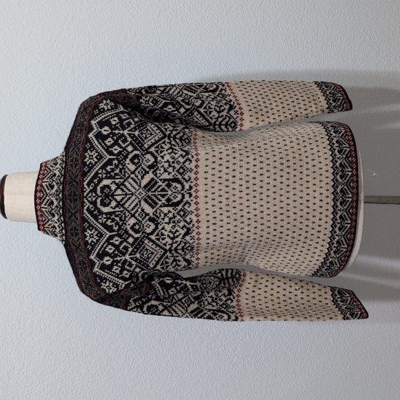 Invisible World 100% Alpaca Wool Hand Made Norwegian Pullover Sweater Fair Isle - Picture 4 of 11
